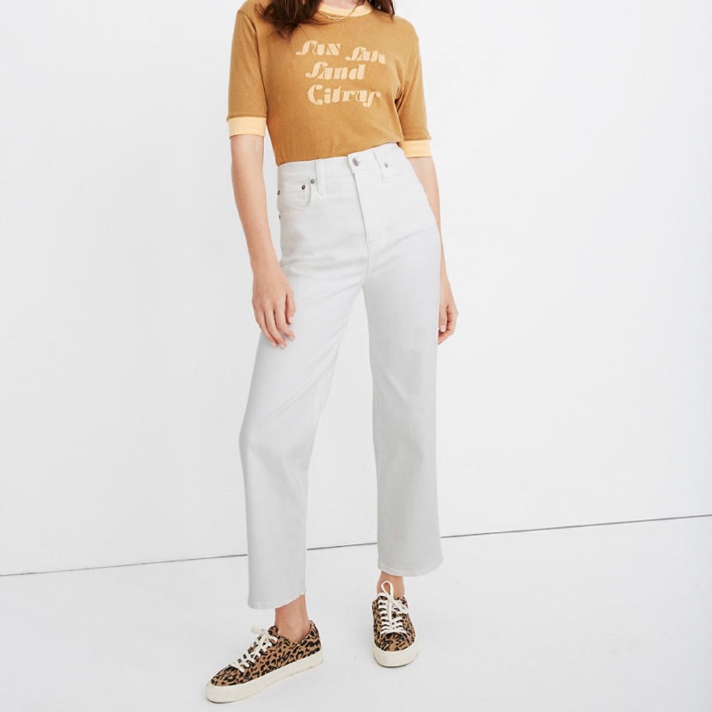 NWT Madewell Slim Wide Leg Jean Tile White Size 27